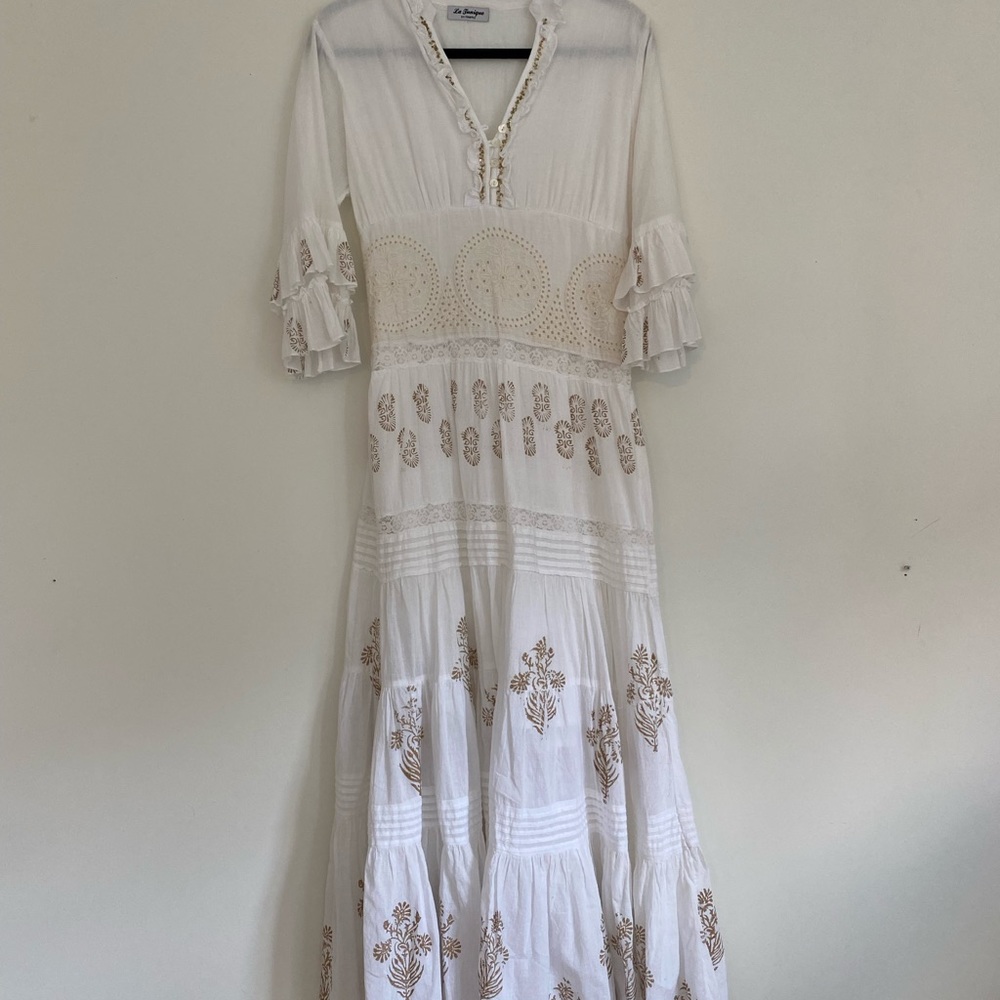 White and Gold summer dress